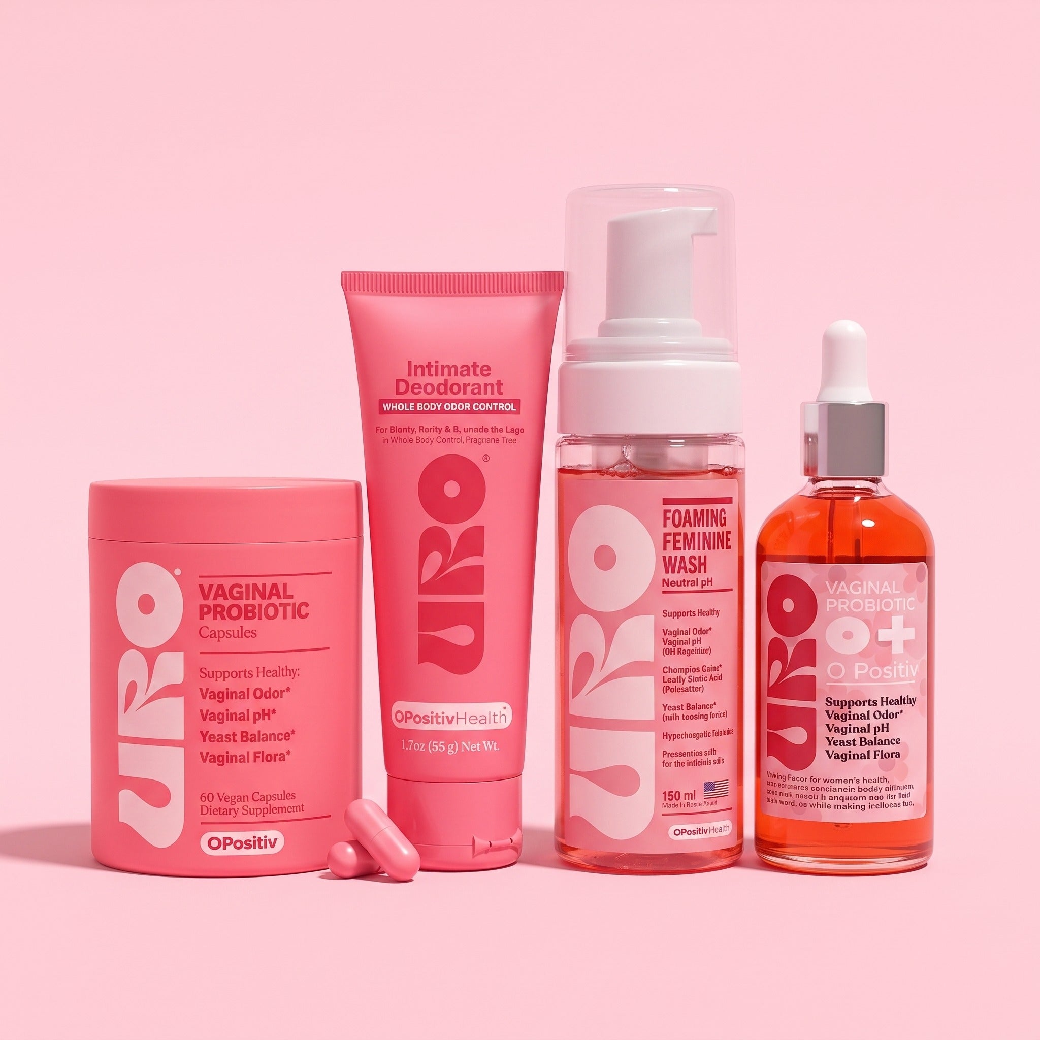 Kit Intimo URO - aceite, espuma, desodorante y capsulas
