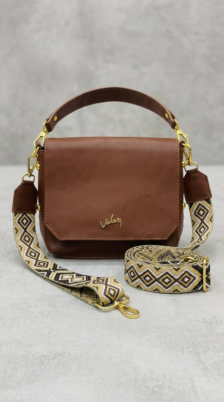 Bolso Carriel Dacota Dama con correa tejida