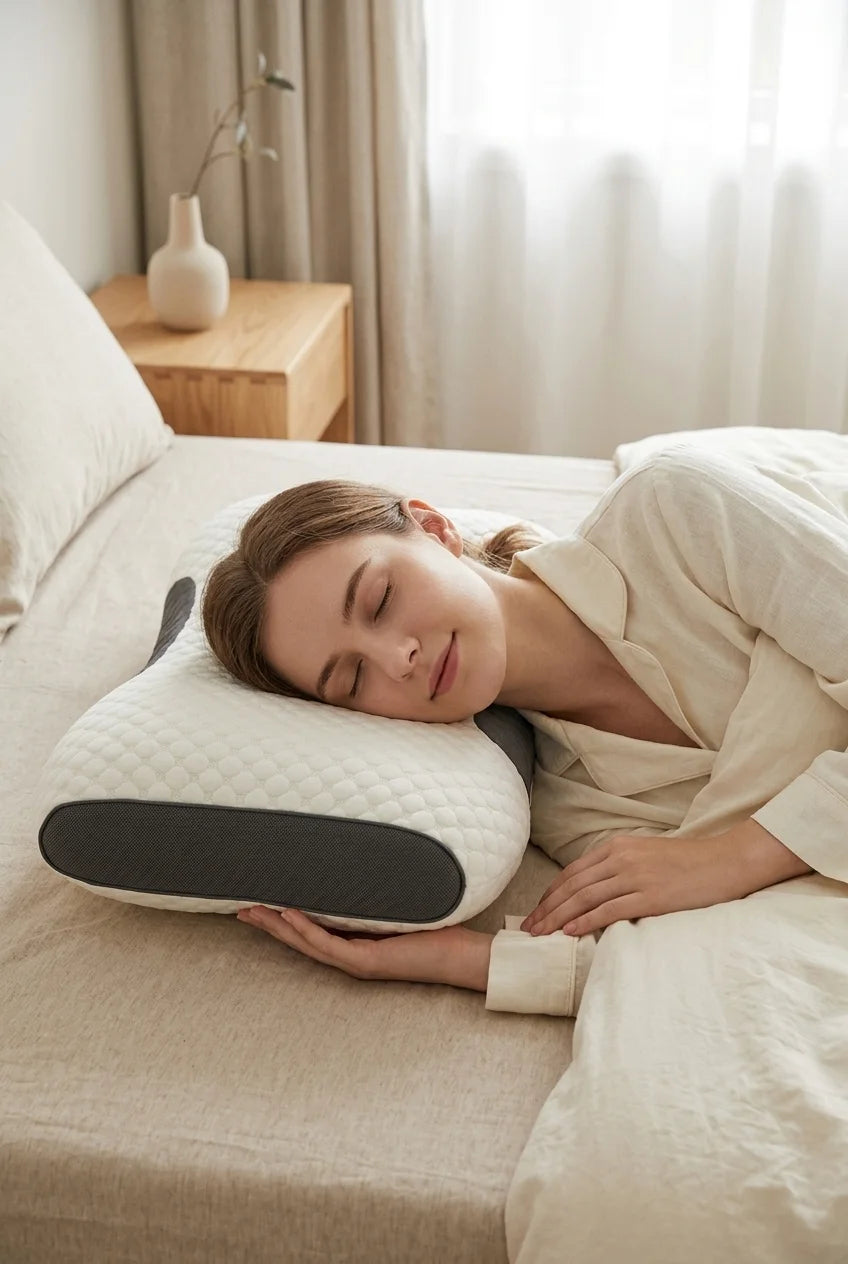 Una buena almohada mantiene el cuello alineado con la columna.